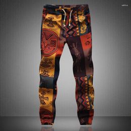 Men's Pants Euro Size 2024 Fashion Spring Men Floral Print Joggers Male Casual Summer Mens Sweatpants Linen Trousers