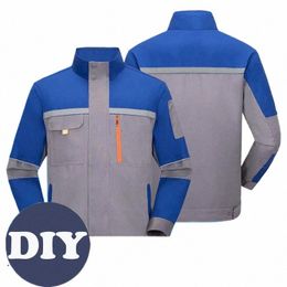 diy Customised LOGO Men's Jacket Road Work High Visibility Pullover Lg Sleeve Tops Coat Electrical work clothes d5zs#