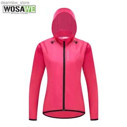 Cycling Jackets WOSAWE Womens Cycling Jacket Hooded Bike Wind Coat Water Repellent Bicycle Windbreaker Reflective Running Riding Hiking Vest24329