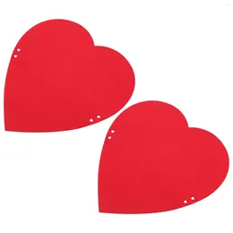 Chair Covers 2 Pcs Valentine's Day Back Cover Home Decor Heart-shaped Kitchen Decir Protectors Felt Cloth Valentines