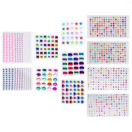 Storage Bottles 11 Sheets DIY Crystal Diamond Stickers Rhinestone Sticker Gems