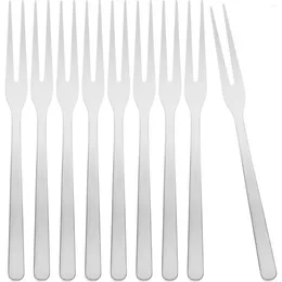 Forks 8 Pcs Stainless Steel Fruit Fork Salad Dessert Steak Knife Menu Silverware