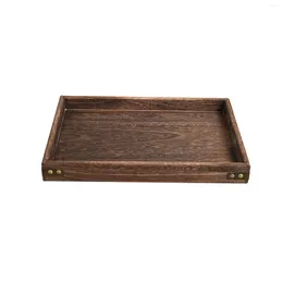 Tea Trays Wooden Serving Tray With Hollow Handle Ottoman Food Stylish For Coffee Table Breakfast Nesting Multipurpose