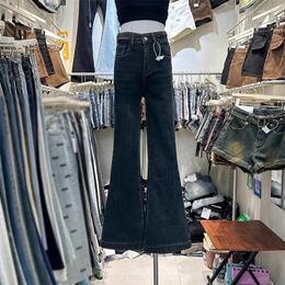 Women's Jeans Flared Women 90s Vintage High Waist Slim Trumpet Denim Trousers Y2k Clothing Wide Leg Casual Pants Streetwear