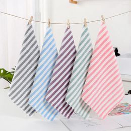 Towel 30 30cm Superfine Fiber Striped Square Scarf Water Absorption Soft Handkerchief Coral Velvet Washcloth Face Towels Cleaning Wipe