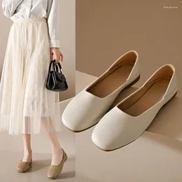 Casual Shoes 2024 Spring Autumn Handmade Flats Ballerina Women Comfortable Soft Leather Fashion Comfort 40