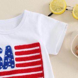 Kleidungssets Kleinkind Junge 4. Juli Outfit USA T-Shirts für Baby Kurzarm Tops Amerikanische Flagge Shorts Säugling Patriotische Kleidung