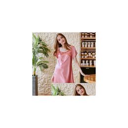 Women'S Sleepwear Ladies Pyjamas Summer Rayon Home Sweet Design Short Sleep Dress Wear Y Sleeved Nightdress Drop Delivery Apparel Und Dhe8W