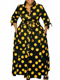 wmstar Plus Size Dres for Women Dot Printed with Pockets Sles Fi Party Maxi Dr Hot Sale Wholesale Dropship r1UM#