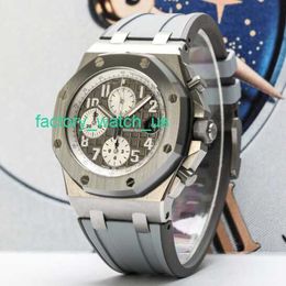 AP Calendar Wrist Watch 26470 Royal Oak Offshore 42 Gauge Titanium Metal Gray Face Timing Date Display Automatic Mechanical Mens Watch Set