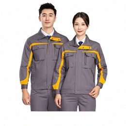 work Clothing Mens Factory Workshop Suit Mechanical Working Uniforms Ctrast Colour Durable Worker Coveralls High End Labour Suit r3UO#