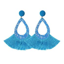 Dangle & Chandelier 2021 New Boho Statement Tassel Earrings Vintage Ethnic Waterrop Fringe Fashion Jewellery Druzy Womens Wholesale Dro Dhbu9