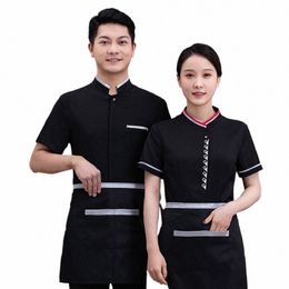 hotel Waiter Short-sleeved Catering Teahouse Working Clothing Chinese Restaurant Waitr Uniform Summer Tea House Uniforms e8EY#