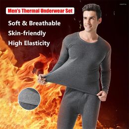 Men's Thermal Underwear Clothes Ultra Soft Fleece Lined Set Top & Bottom Long Johns For Men