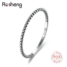 Cluster Rings 925 Sterling Silver Thin Finger Ring Twist For Women Men Birthday Wedding Party Punk Style Jewelry Gifts