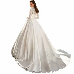 vintage High Neck Lace Wedding Dres With Lg Sleeves Beaded S Bridal Gowns Vestido De Noiva For Women Custom Sweep Train I68K#