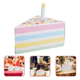 Storage Bottles Triangular Cake Shape Birthday Party Creative Gift Box Boxes For Candy Paper Case Holder Cookie
