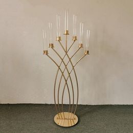 Metal Candelabra 7 Arms Candle Holders Wedding Table Centerpieces Road Lead Christmas For Home Party Decoration9341373