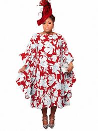 somo Plus Size Women Clothing Dr Women Pritned Short Sleeve Elegant Maxi Dr Africa Birthday Outfits Wholesale Dropship x5kt#