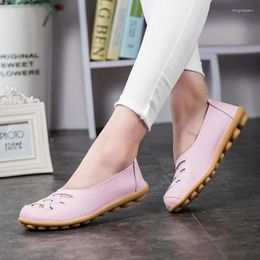 Casual Shoes Alhuel Hollow Beef Sole Flat Mother Single Shoe Sandals Peas Work For Women