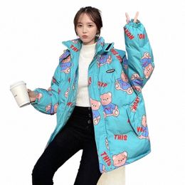 winter Jacket Womens Clothing 2023 New Down Cott Coat Female Hooded Thick Padded Coat Japanese Style Short Print Outerwear 98Dw#