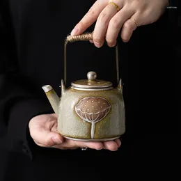 Teaware Sets Ice Glaze Loop-handled Teapot Stove Tea Brewing Pot Small Ceramic Vintage Handmade Single Teakettle Maker