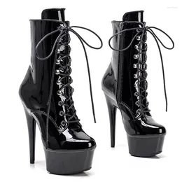 Dance Shoes LAIJIANJINXIA 15CM/6Inch PU Upper Women's Platform Party High Heels Modern Ankle Boots Pole 001