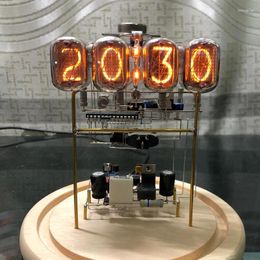 Table Clocks Retro Light-emitting Tube Clock Desktop Creative DIY Technology Ornaments Handmade Circuit Teaching