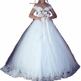 ball Gown bridal wedding dr lace applique off shoulder bridal dr plus size lace up wedding gown marriage dr I1zI#