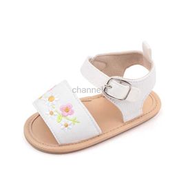 Sandals Baby Girl Summer Casual Floral Sandals Anti-slip Soft Sole Shoes for Outdoor School Party 240329