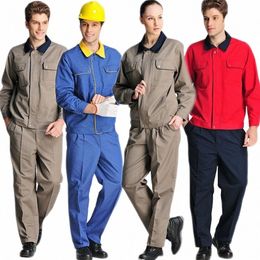 spring Autumn Lg Sleeve Uniforms Work Clothes Set Mechanical Welding Suit Workshop Auto Repair Factory Engineering Coveralls L5Xl#