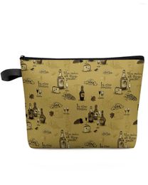 Cosmetic Bags Wine Retro Grapes Makeup Bag Pouch Travel Essentials Lady Women Toilet Organiser Kids Storage Pencil Case