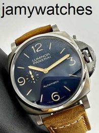 Designer Watch Mens Due Paneraii 3 Days Pam00729 Micro Auto Blue Dial 45mm Titanium Luxury Full Stainless Steel Waterproof Wristwatches