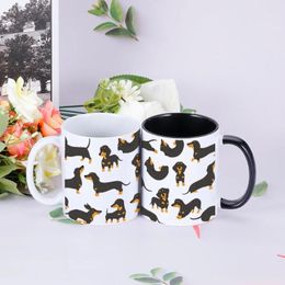 Mugs Cute Dachshund Print Coffee I Love Dachshunds Tea Cocoa Cup Customised Ceramic Cups Unique Gift For Pet Lovers Kids Friends