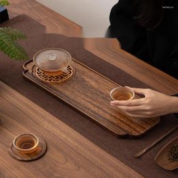 Tea Trays Chinese Style Retro Walnut Dry Bubble Table Household Living Room Tray Drainage Pot Bearing Solid Wood