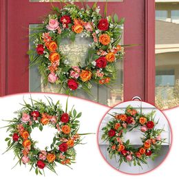 Decorative Flowers Seashell Wreaths For Front Door Mini Peony Spring Wreath Shopping Mall Window Hanging Simulation Suction Cups