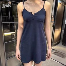 Casual Dresses Jyate American Mini Dress Three-button Lace Neckline Suspender For Women Summer Sweet Spicy Y2K Fashion A-line