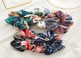 Vintage Floral Scrunchies Bohemian Big Flower Fabric Rubber Band Women Elastic Hair Bands Gum For Hair Accessories6495910