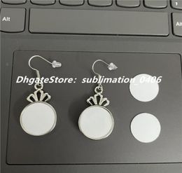 Noosa Chunks Metal Earrings Dangle Charms Earring DIY Jewelry Ear Drop with 18MM Snap Buttons and Sublimation aluminum sheets9549258