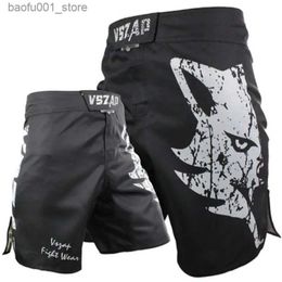 Men's Shorts VSZAP Giant Wolf Fighter MMA Boxing Gym Sanda Thai Boxing Training Jujutsu Mixed Martial Arts Quick Drying Breathable Sports Shorts Q240329