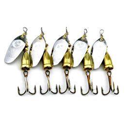 Metal Spinner Spoon Fishing Lure 7CM Luminous hard bait with treble hook hook Pesca fishing tackle ZZ