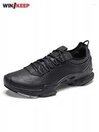 Casual Shoes Spring Autumn Genuine Leather Sneakers Mens Breathable Cushioning Running Lace Up Round Toe Outdoor Sport Men