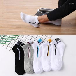 Men's Socks 5Pairs High Quality Men Ankle Breathable Cotton Sports Mesh Casual Athletic Summer Thin Cut Short Sokken Size 38-46