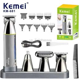 Electric Shavers Kemei Trimmer Electric Hair Cutting Machine Digital Display Haircut Machine Multifunctional Trimmer Barber Hair Clipper KM-681 240329