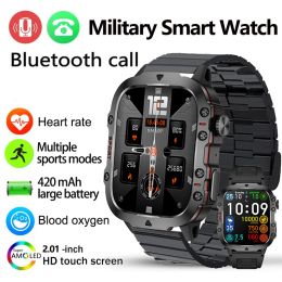 2024 Rugged Military Smart Watch Men 1.96 Inch Sports Fitness Artificial Intelligence Voice Smart Watch Outdoor for Android Ios