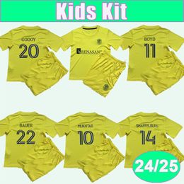 2024 25 MUKHTAR SURRIDGE Kids Kit SC Soccer Jerseys Nashville Home Football Shirt LEAL ZIMMERMAN BUNBURY Child Short Sleeve Uniforms