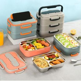 Dinnerware Modern Contracted 304 Stainless Steel Adult Bento Lunch Box Household Student Office Worker Multifunctional