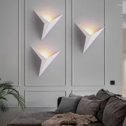 Wall Lamp Nordic Creative Triangle Led Light Living Room Background Bedside Lamps Stairs Indoor Sconce Lighting