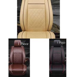 Upgrade 1 Seat Waterproof Car Seat Cover Universal Leather Auto Front Seat Cushion Protector Pad Mat With Backrest Fit Most Car Interior