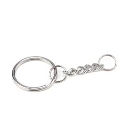 Outdoor Gadgets Polished 25Mm Keyring Keychain Split Ring With Short Chain Key Rings Women Men Diy Chains Accessories Drop Delivery Sp Ota4X